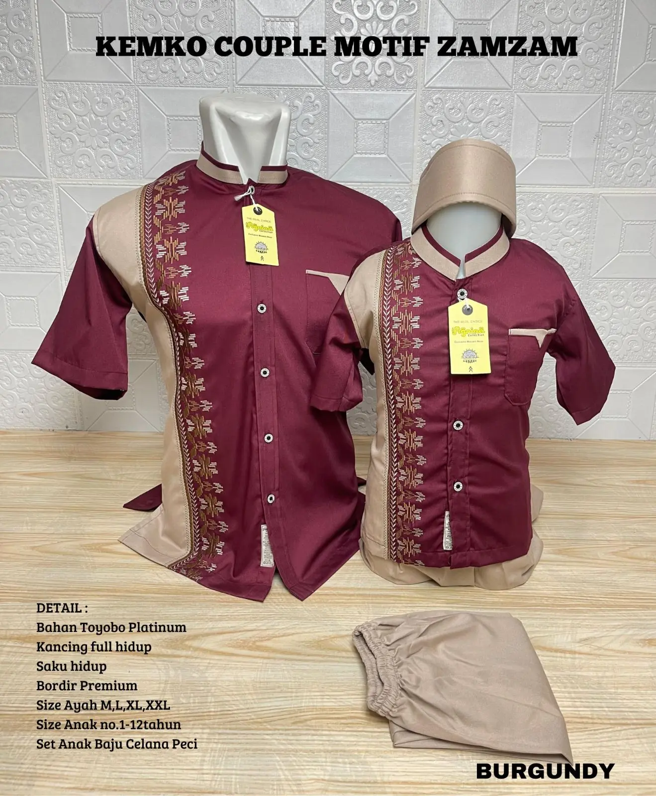 Koleksi Ranum | Baju Kemeja Koko Dewasa dan Anak bisa Couple Motif Bordir Bahan  Toyobo  Nyaman Bisa Seragam Lebaran / Koko Zam Zam. Muslim Navy
