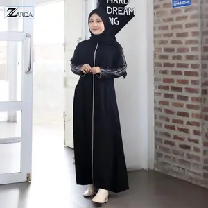 ZARQA - Hafisah Gamis | Sabrina Anti UV semi abaya List Bisban Motif diamond Maxi Syari Simple Kondangan look terbaru Gamis Semi Muslim Dress Hitam Pesta Mewah Arab Rayon Wanita Remaja