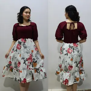 Dress Smoke Dada 2 Warna Bahan Rayon Allsize LD 95-100