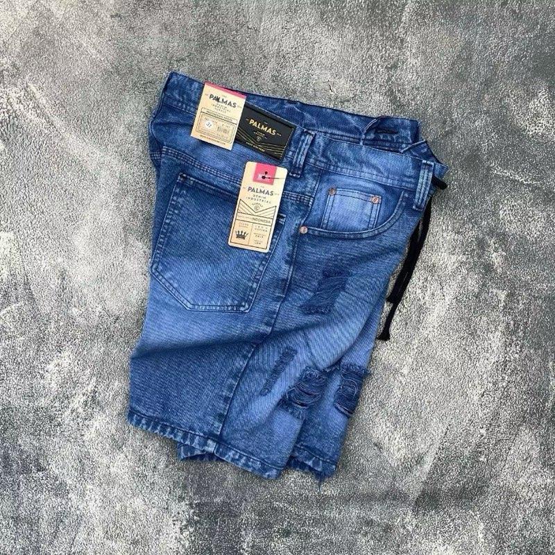 Celana pendek sobek jeans + celana pendek jeans + celana robek + celana pendek sobek + celana distro + celana santai Dewasa Shorts Pria 3