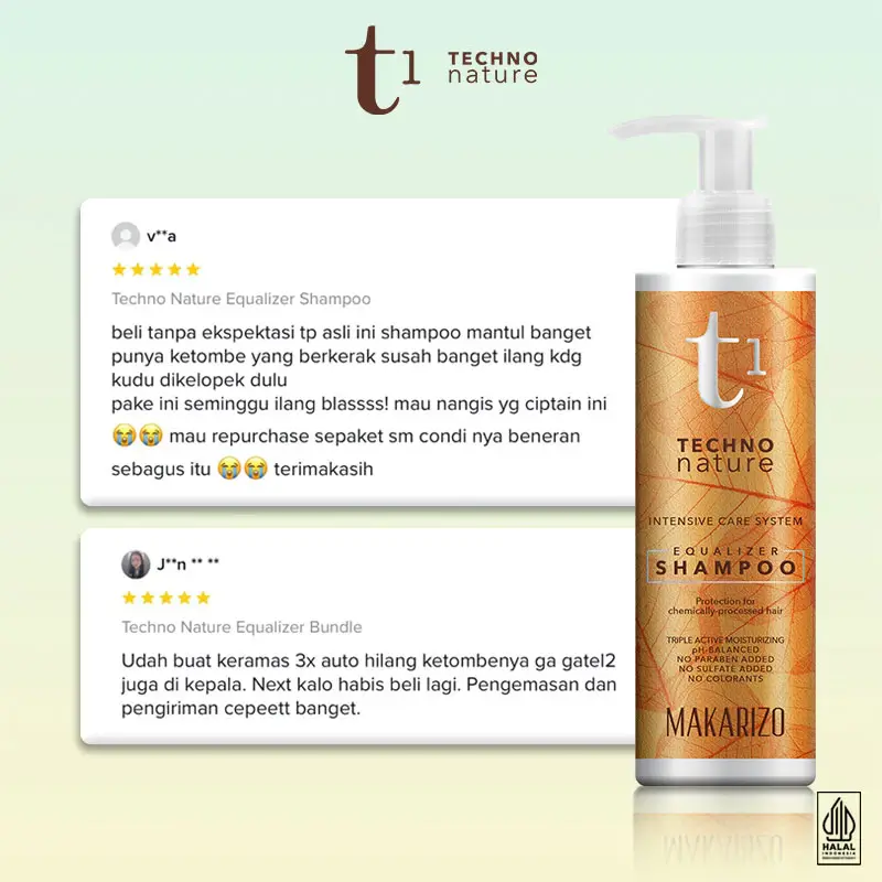 [Sarwendah Exclusive] Paket ISI 2 - T1 Techno Nature Equalizer Shampoo & Conditioner 180 mL 6