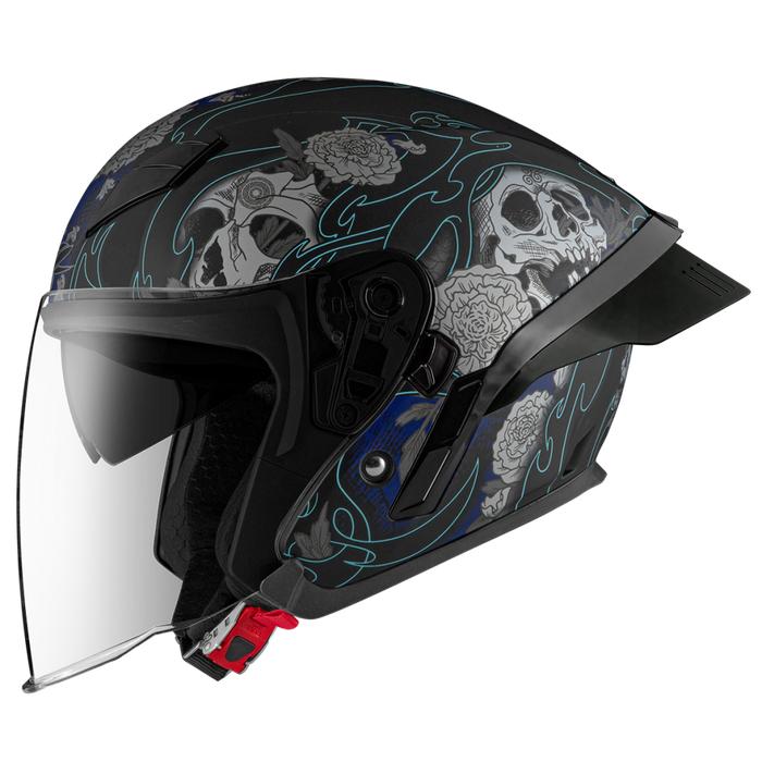 Gambar New!! Helm Zeus ZS-631 Matt Black BS5 Blue - Halfface Helmet - M dari Bike Master Kota Bandung Tokopedia