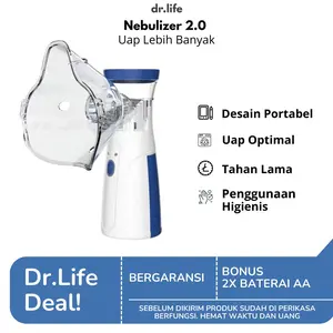 Dr.Life Nebulizer Terapi Pernapasan Dual Power Supply untuk Anak dan Dewasa