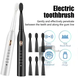 Ultrasonic Sonic Electric Toothbrush For Adult Rechargeable Tooth Brushes Washable Electronic Whitening Teeth Brush Timer Brush