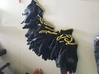 Product Review of GROSIR 12 Pasang sarung tangan comet hitam safety kerja berkendara palmfitpu glove Karet from A**h 1