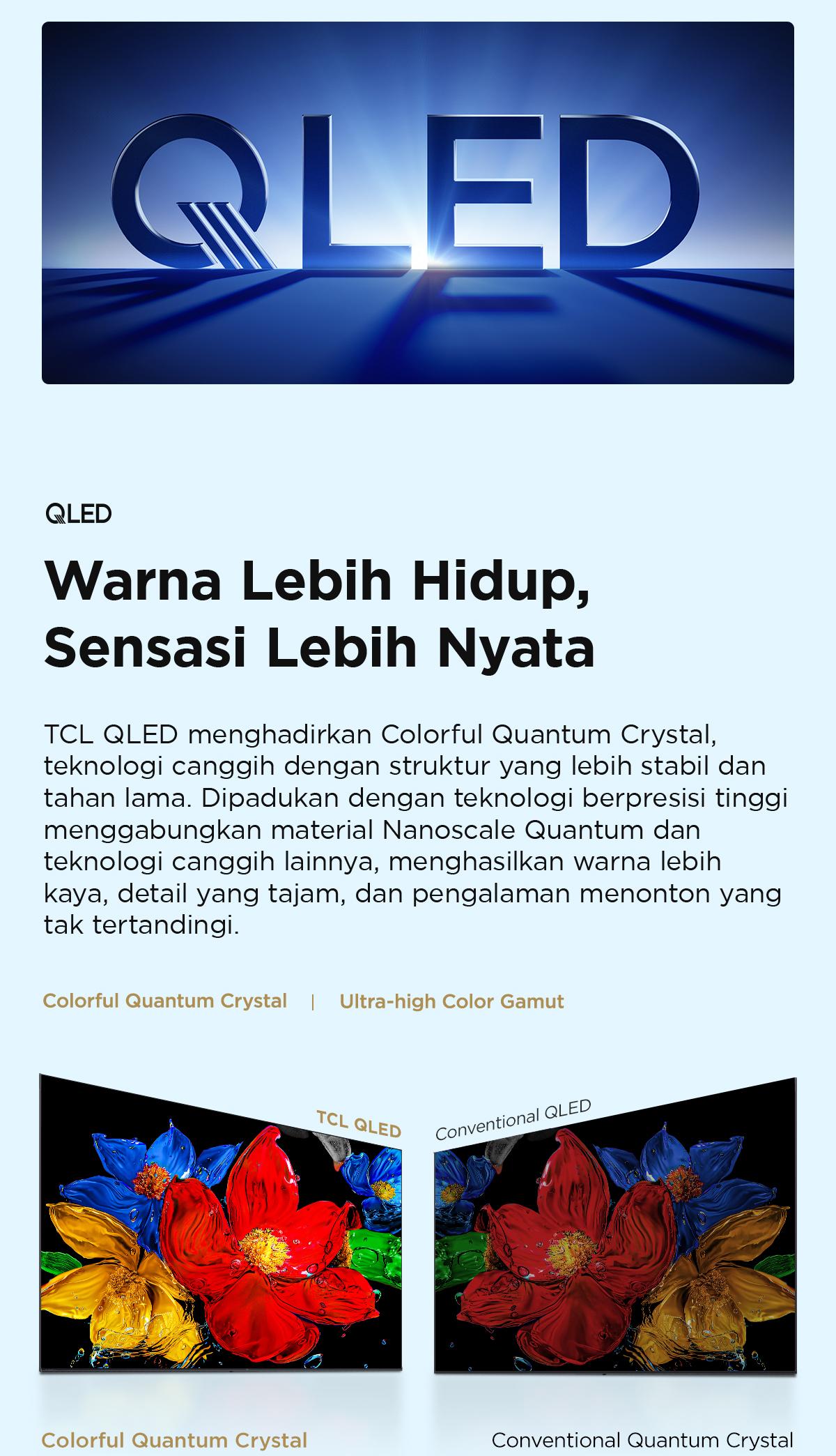 TCL 32 inch V51C - QLED - HDR 10 - Multiple Eye Care - Dolby Audio - Bezel-less (Model: 32V51C)