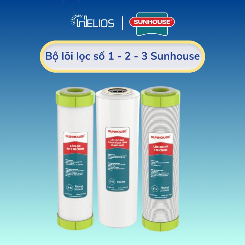  Bộ 3 lõi lọc thô Sunhouse chính hãng dùng cho máy lọc nước RO Sunhouse 