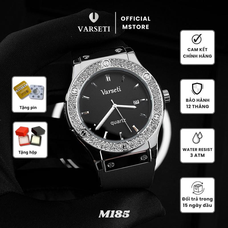MS STORE x VŨ VĂN KHẢI Đồng Hồ Nam VARSETI Phiên Bản Đính Đá Cao Cấp Thời Trang Sang Trọng- M185