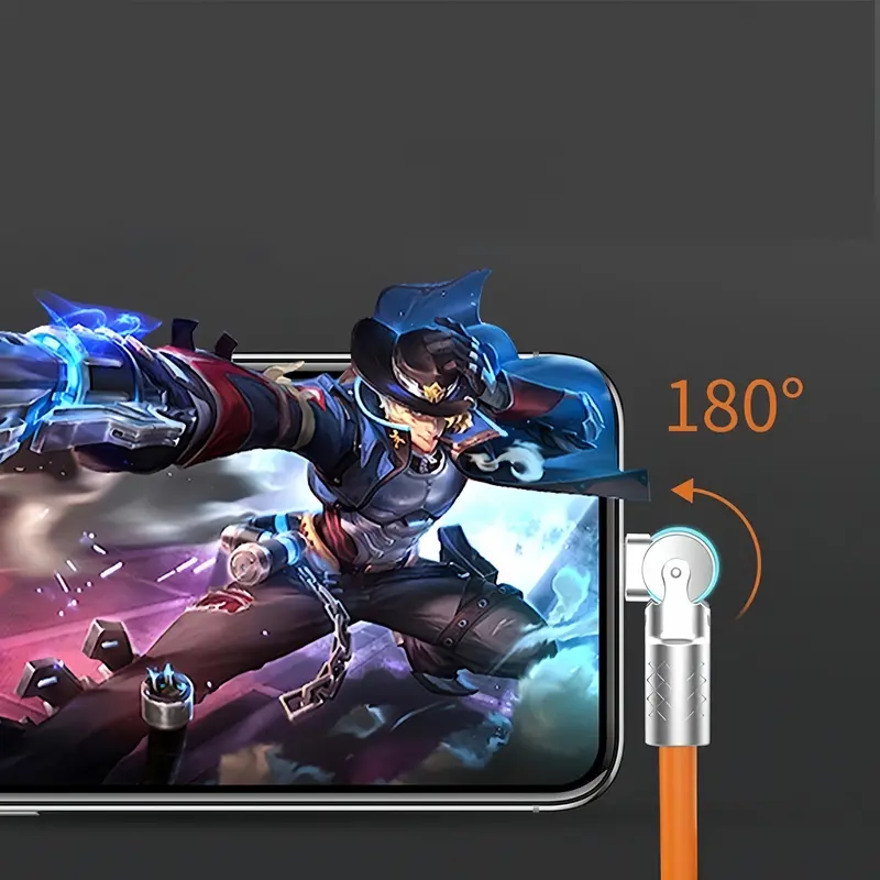 Dapat diputar 180°！ ZHALO Kabel Charge Ponsel  Kabel Data Type C120W 6A Fast Charging Tipe C Micro USB iOS Lightning  1.5M Pengisian Cepat Untuk Android iOS  OPPO REALME VIV Kabel Charge Silion LogamKabel Cabel 3