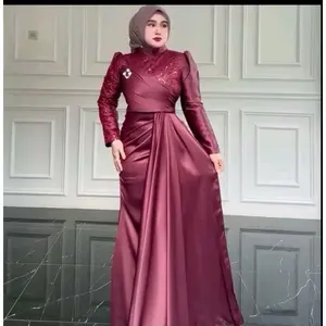 Amora dress satin velvet mix tile squin dress kondangan slim fit body ukuran S M L XL XXL Ld 90-120 cm / Dress mermaid remaja trendy / baju lebaran terbaru 2025 Cantik Formal Gaun Pesta