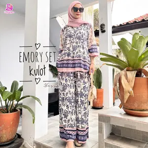Emory Set Kulot Setelan Rayon Wanita Bahan Adem Lembut Premiun By Yayoehijab