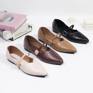 Niigel Mita Sepatu Flatshoes Wanita Elegan Pantofel Kerja Perempuan Tanpa Hak Cewek Hitam Sendal Wanita Sol Tunggal Anti Slip Bahan Sintetis Premium Ukuran 36-40