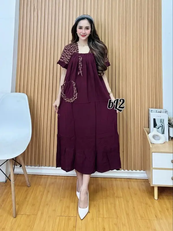 Daster Fuji Kina Bahan Rayon Tebal Ld 110 Bumil Busui 3