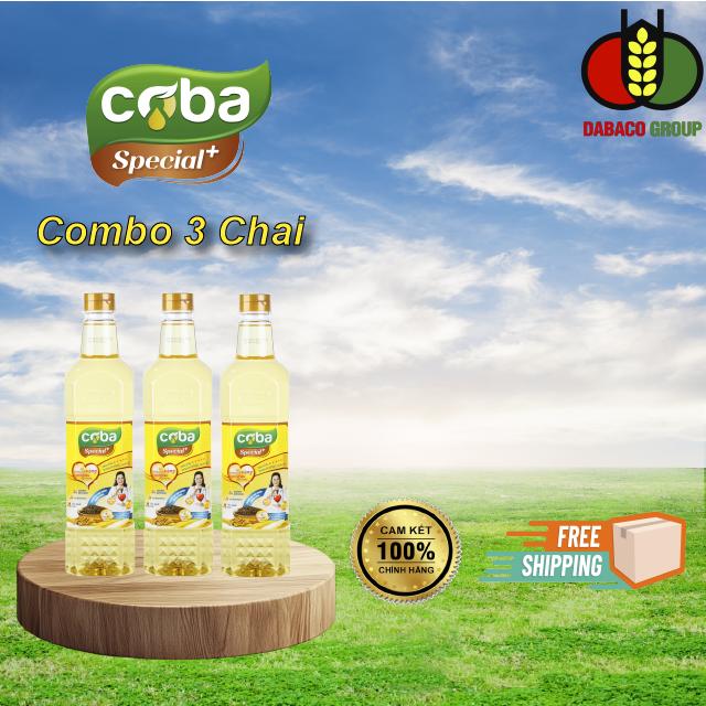 Combo 3 chai Coba Special+ Dầu dinh dưỡng cao cấp bổ sung vitamin D, viamin A, giàu vitamin E, Omega 3-6-9, dưỡng chất Gamma Oryzanol, Phytosterol Dầu ăn thực dầu ăn cooking oil