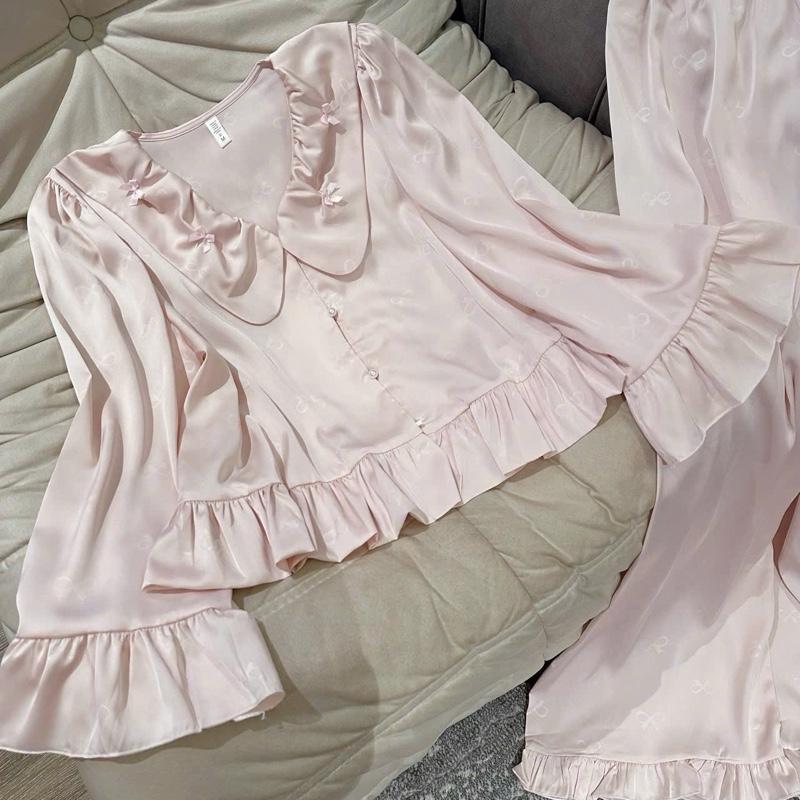  Đồ Ngủ MiTi - Tiểu Thư Bèo Cổ Đính Nơ 