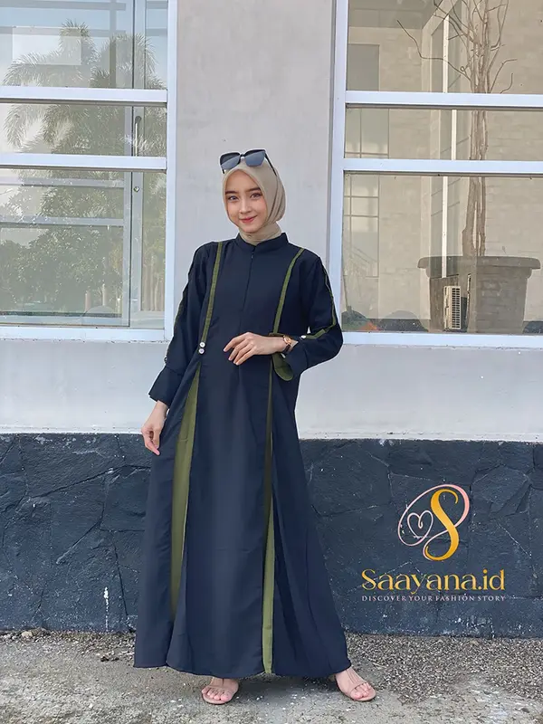 QAMARI gamis abaya muslim terbaru 2025 - matterial wolpeach grade A - size S-M L-XL Wanita Dress Syari 1