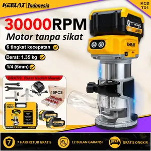 【KEELAT—KCBT01】 Brushless Mesin Profil Router Laminate Trimmer Pembentuk Kayu Wood 20V  Listrik