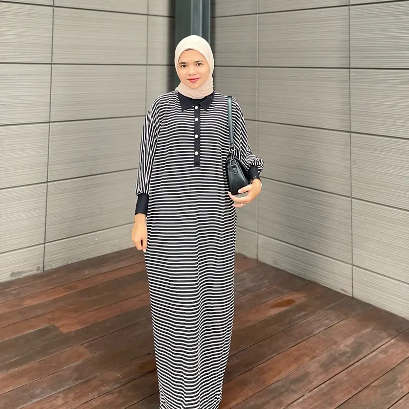 Terlaris…!! Baju cewek  bahan knit jaguar premium Wanita Gamis Muslim Panjang Nyaman 3