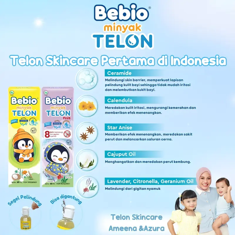 Bebio Minyak Telon Ceramide Original & Plus - 60 ml | Menghangatkan & Melindungi Skin Barrier Kulit Bayi 3