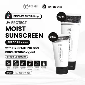 [PROMO] TERATU BEAUTY UV Protect Moist Sunscreen SPF 35 PA++++ for Face and Body (Broad Spectrum UVA1 UVA2 UVB UV Filter Hybrid Sunscreen)