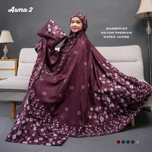 Mukena Traveling Dewasa Motif Batik Premium Size Super Jumbo - Atasan, Bawahan,   Muslim, Panjang,  Katun Rayon Premium Cantik Nyaman