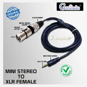 GAXINDO - Kabel Jack XLR Female To Mini Stereo 3.5mm Panjang 1.2m - TJE