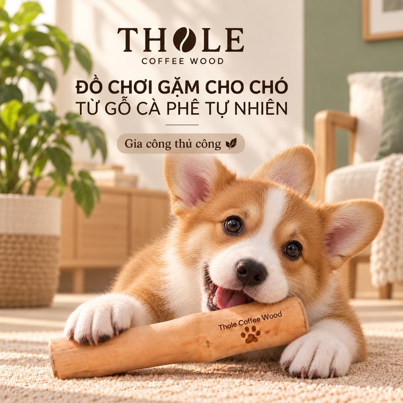 Thanh Gỗ Cà Phê Cho Chó Gặm Thole Coffee Wood – Đồ Chơi Gỗ Gặm Cho Cún