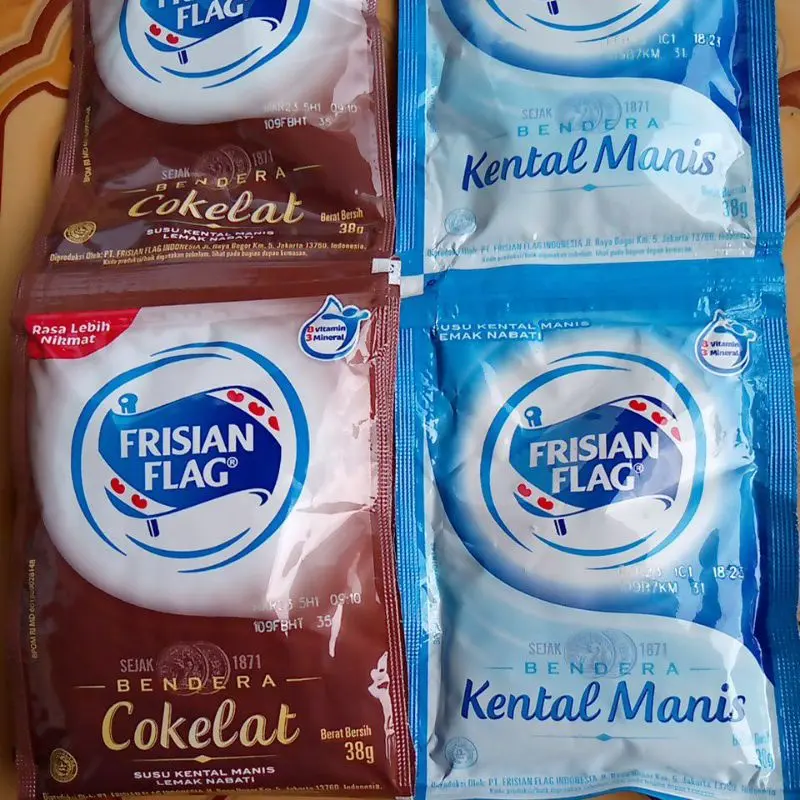 Susu Kental Manis Frisian Flag Bendera Rasa Coklat & Vanila 6 Pcs 1 Renceng