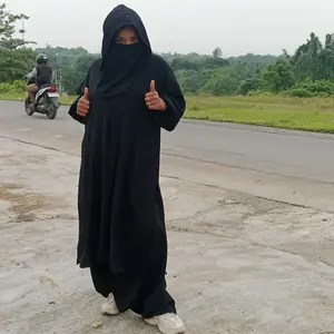 Zida Luna Mecca Set Hoodie Sporty & Celana Sirwal Panjang Bahan Crinkle Premium Hitam Setelan Olahraga Wanita Muslim Atasan Polos Resleting Aktif Busui Friendly