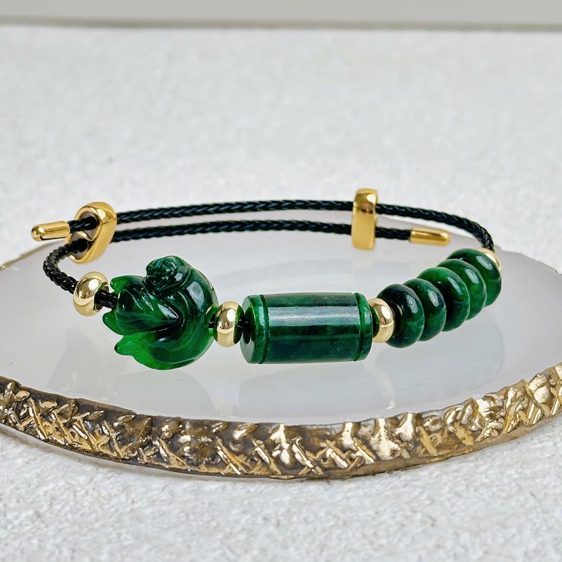  Vòng tay dây cáp cẩm thạch sơn thuỷ  tỳ hưu hồ ly  lu thống  ngũ điếu trợ tài lộc  tình duyên  may mắn 