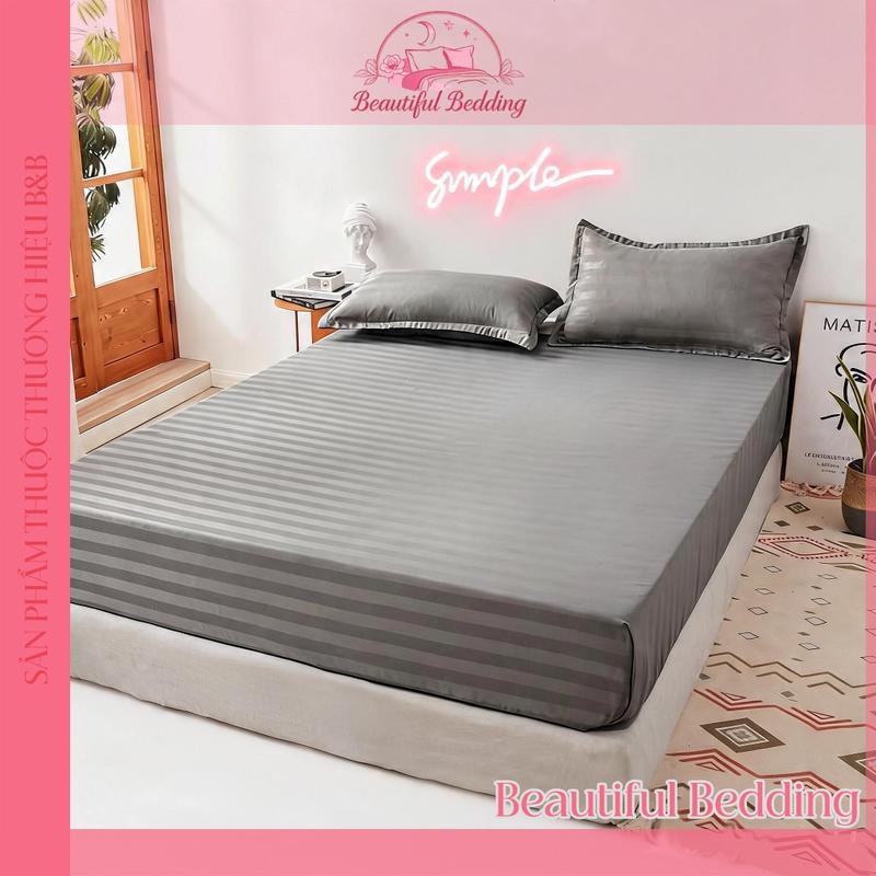 Bộ Ga Giường Cotton 3F Sang Trọng Ga Giường Và 2 Vỏ Gối Thoáng Mát Nhiều Size