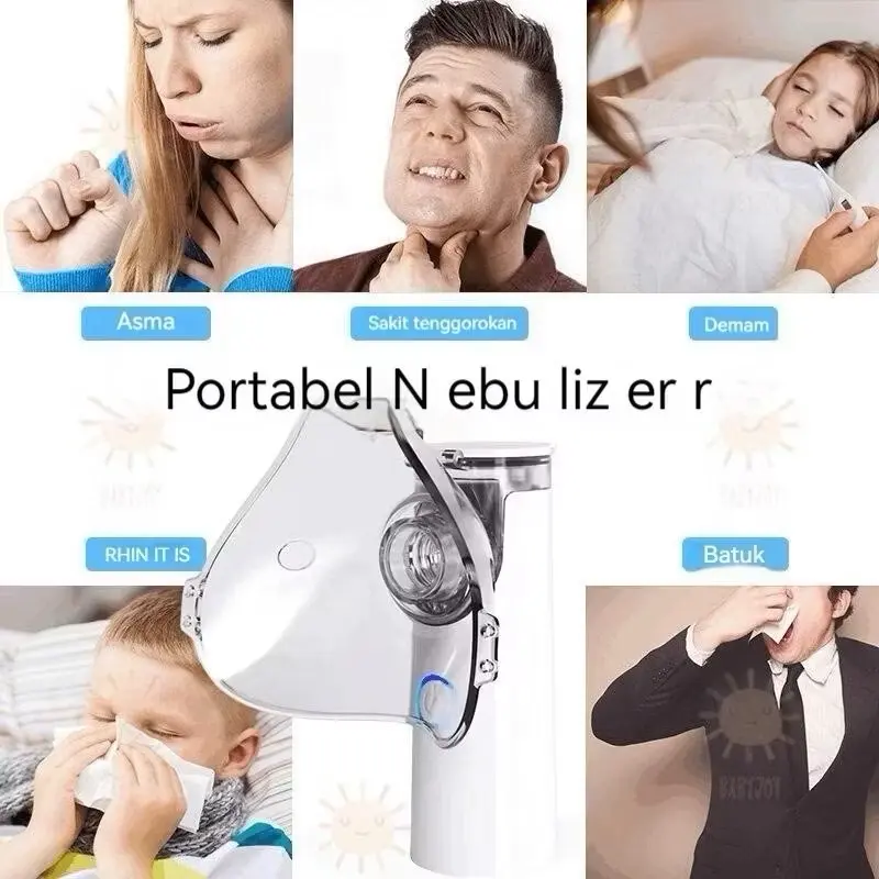 Nebulizer portable mesh alat uap bantu pernapasan asma inhalasi / alat uap Nebulizer anak dan dewasa 2
