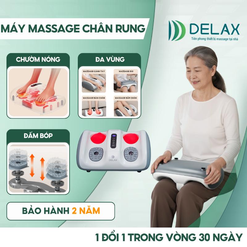 Máy Massage Chân DELAX 4D Rung Chườm Nóng Hồng Ngoại, Massage Bàn Chân Bắp Chân Hỗ Trợ Giảm Mỏi Chân MSC06