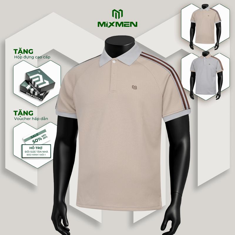 Áo Polo Nam Mixmen SUPORT M-802 vải dệt kim cao cấp, họa tiết, nam tính, thanh lịch, Big Size