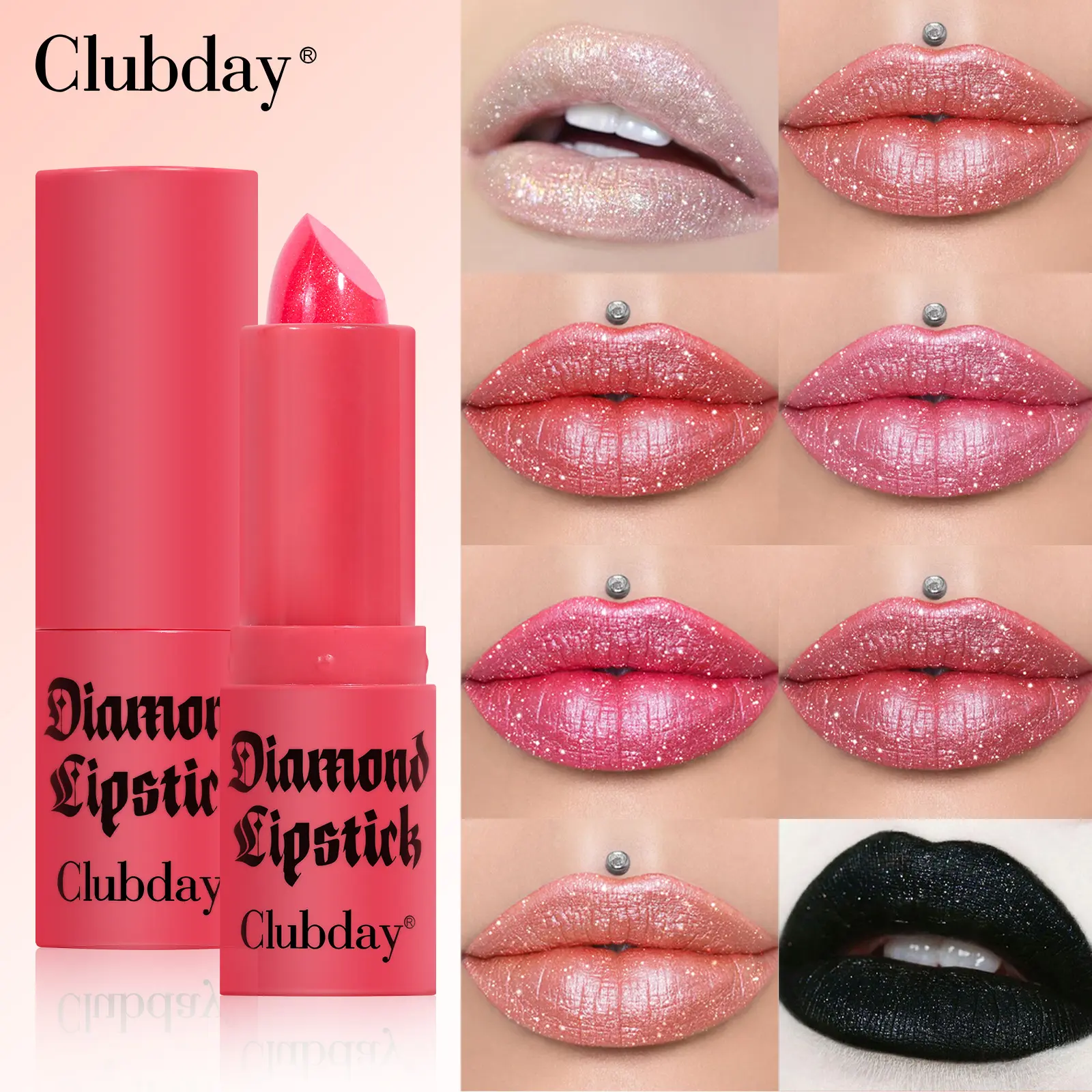 Julystar Lipstik lip gloss beludru 8 warna baru, lipstik berlian mutiara, tidak luntur, tidak luntur