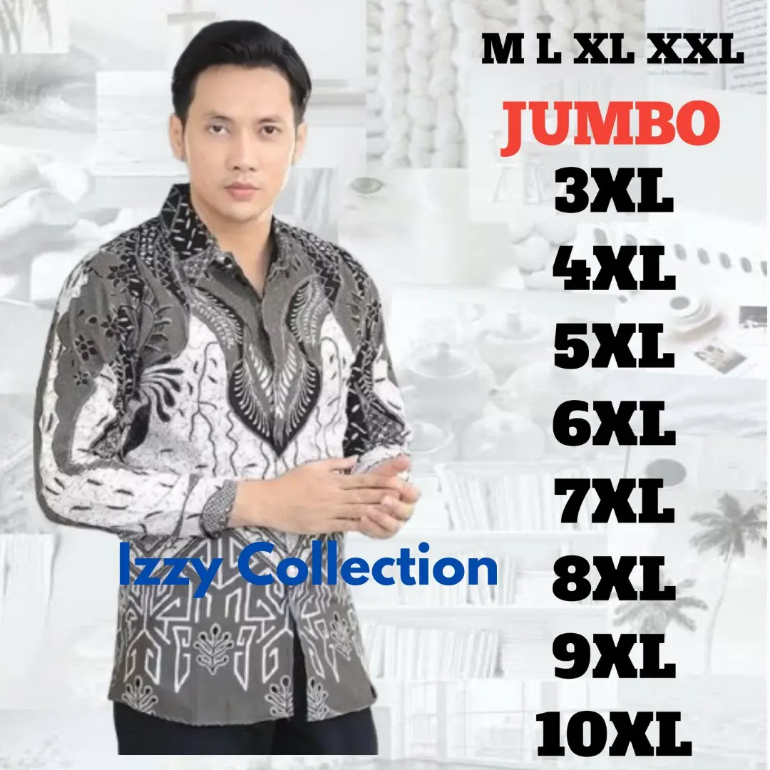 kemeja batik pria jumbo big size  M L XL XXL  sampai 1OXL Baju Katun Lembut Motif Nyaman Pekalongan