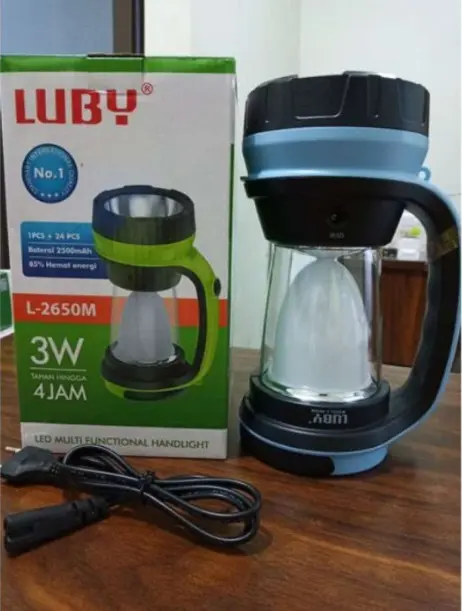 Luby Senter Lampu Emergency Handlight 3W LED 2500mAh L-2650M L2650 3