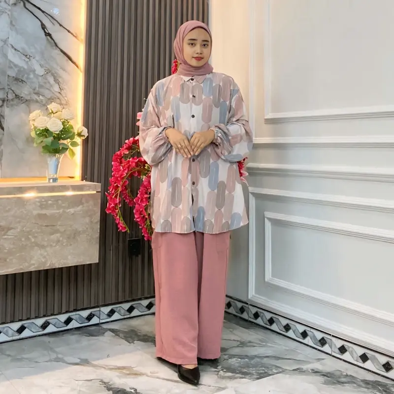 Kemeja Oversize Wanita Jumbo LD 140cm Bahan Rayon 7