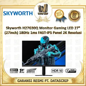 Skyworth H27G30Q Monitor Gaming LED 27" (27inch) 180Hz 1ms FAST-IPS Panel 2K Resolusi