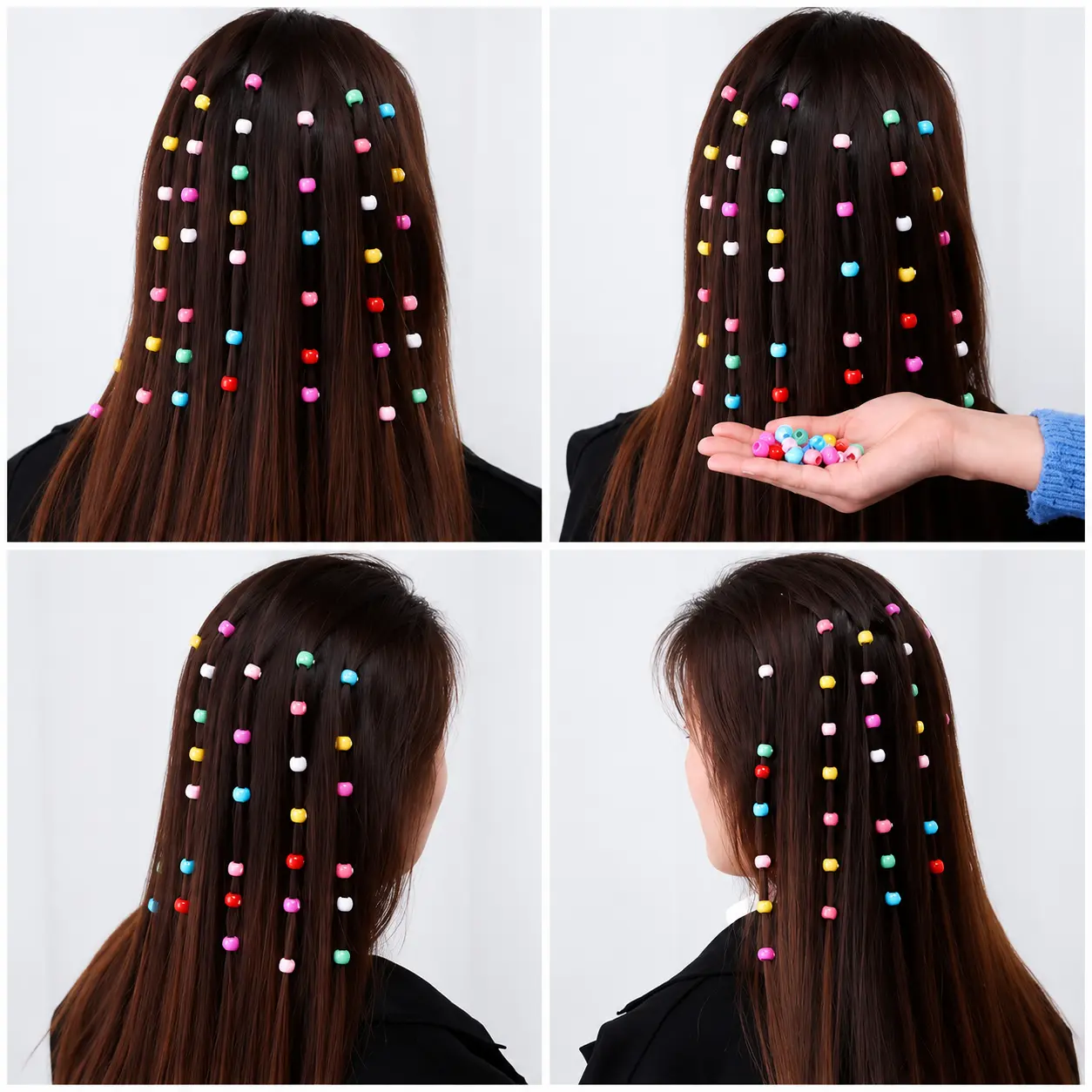 Jepitan Rambut Korea Mini Bulat Warna-Warni 50 Gram Isi ±150 PCS Hair Beads Klip Kepang Rambut Anak & Dewasa Clips