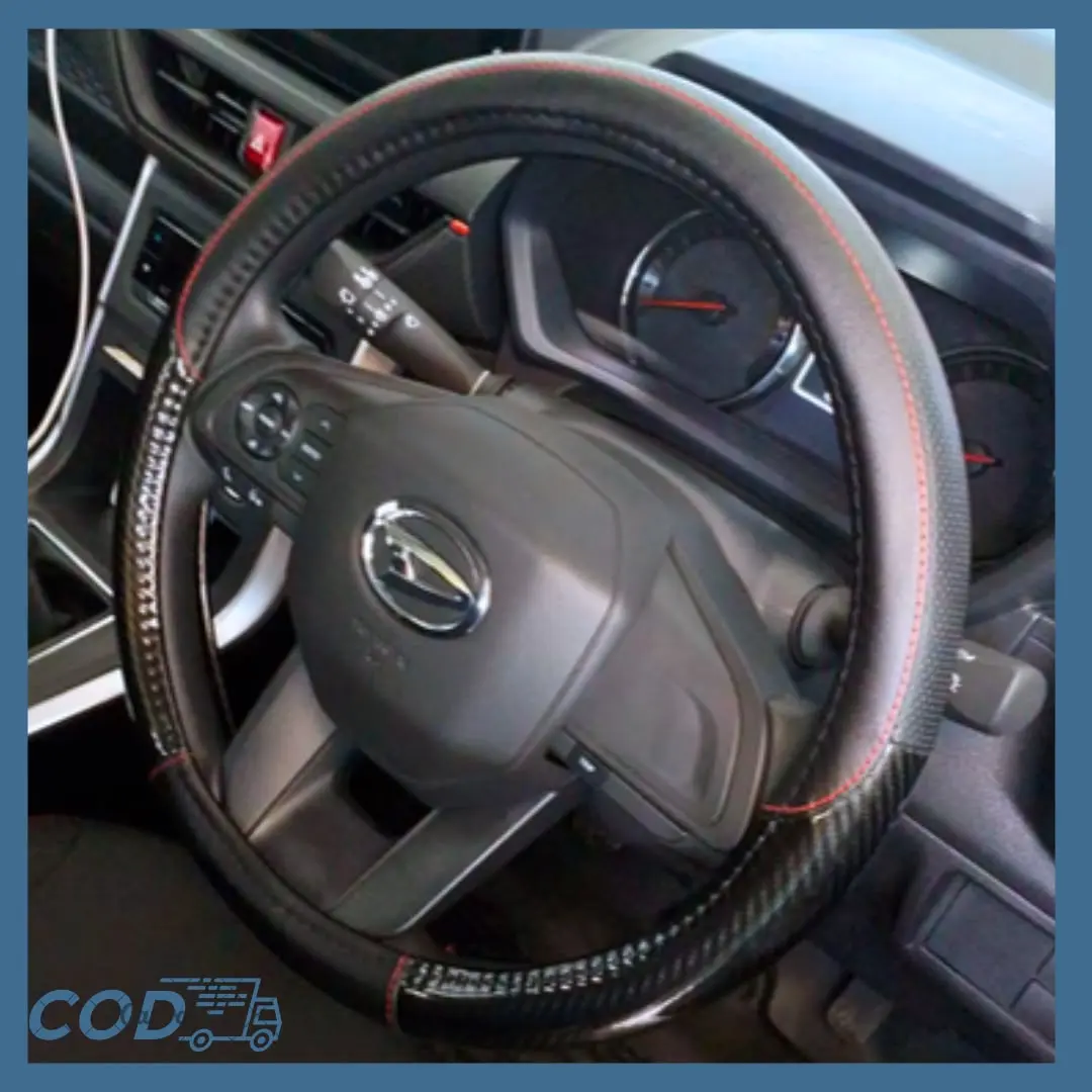COVER STIR SKELETON SWC COVER STIR CARBON MIX LEATHER Sarung Setir Mobil Karet Lembut 14" Tebal 3 mm untuk Kenyamanan Harian - Motorcycle