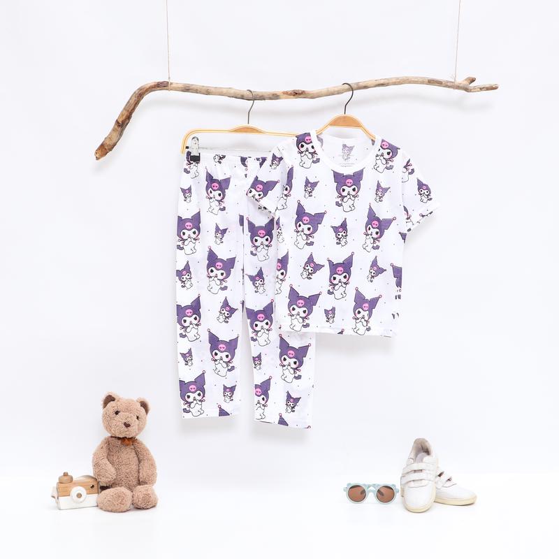 Peachbello Setelan Kaos Anak Lengan Pendek Usia 1-6th Laki-Laki Katun Bayi dan Anak Perempuan kuromi 0