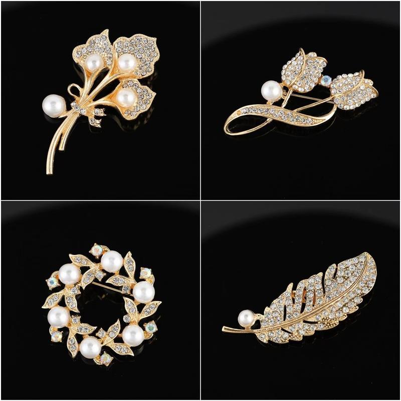 Trâm Cài Băng Đô, Thiết Kế Rỗng Hình Nơ, Thời Trang Nữ, Giá Cả Phải Chăng, Kim Ngọc Trai Giả, Ghim Cài Cổ Áo, Bộ Khóa Chống Lóa, Phụ Kiện XZ