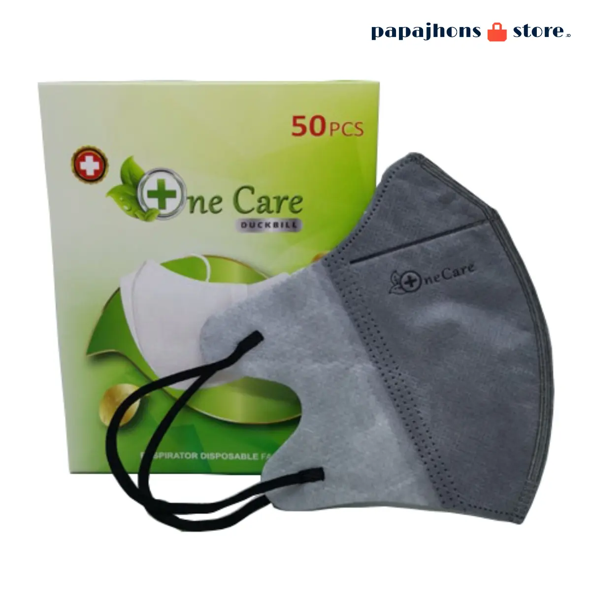 Masker Duckbill One Care Abu-abu 50 Pcs Perlindungan Debu & Virus Non-Medis
