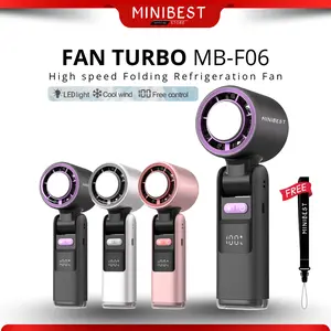 Minibest MB-F06 Mini Fan Kipas Angin 4000mAh portable High Speed Turbo Fan Digital LED Display LED Light