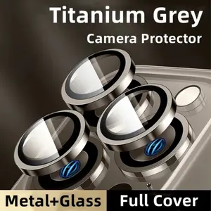 ￼[1 SET 2-3 RING SESUAI TYPE] Tempered Glass Metal Ring Camera Lens Protector For IP 11 12 13 14 15 PRO MAX PLUS MINI Pelindung Lensa Kamera