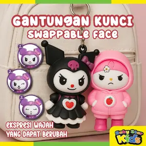 Gantungan Kunci Mainan Boneka Berubah Wajah Face Swap Gantungan Handphone Botol Minum Liontin Tas Ransel Hadiah Sovenir Edukasi Anak Sekolah Pop It Puzzle Kartun Lucu Nailong Dino Kuromi Labubu