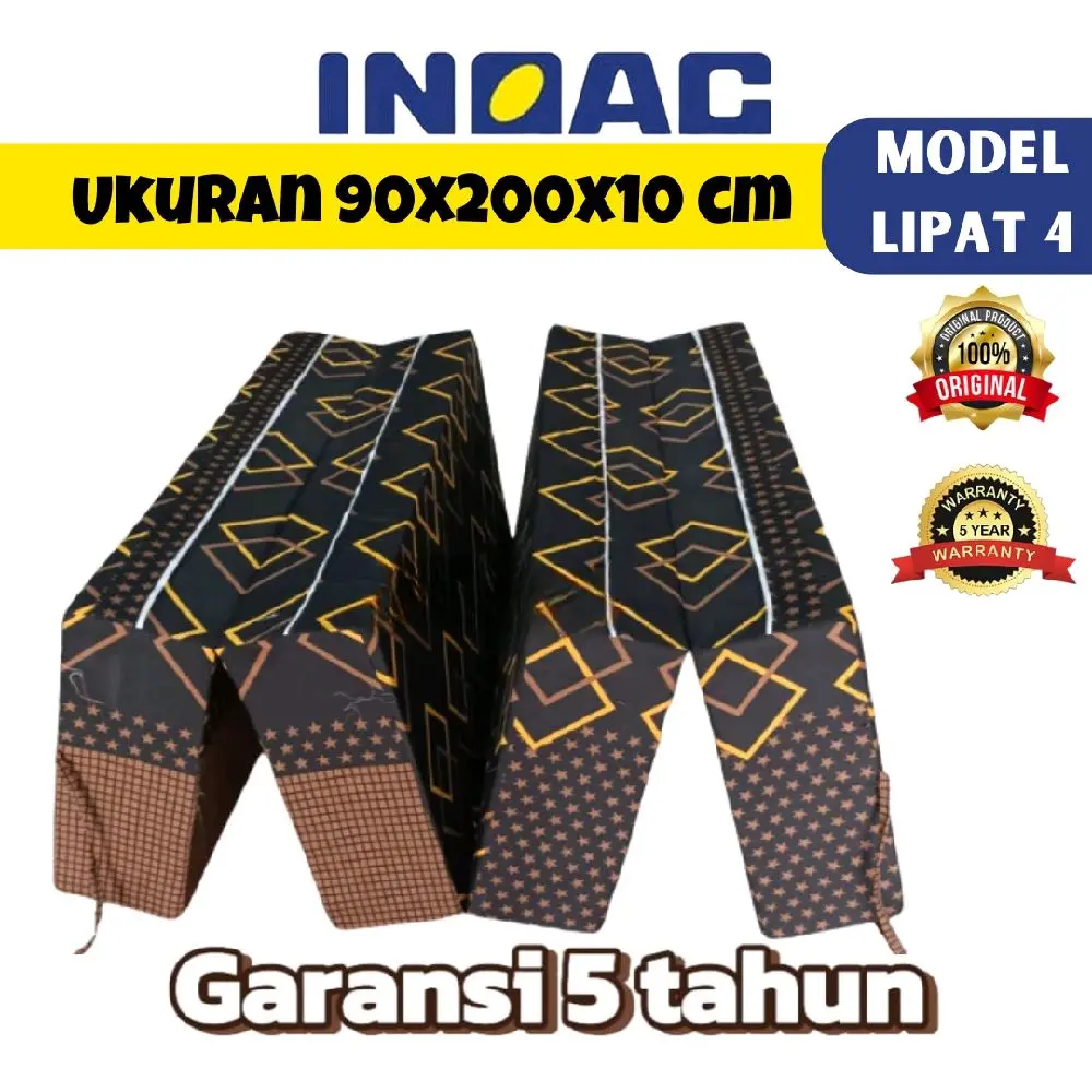 Motif Random Kasur Busa Lipat single 200x90x10 cm memakai busa D18 Inoac lengkap dengan cover praktis,higienis random anti kempes ergonomis matras busa anti bakteri matras yang bisa dilipat anti-alergi random mix Furniture anti-jamur