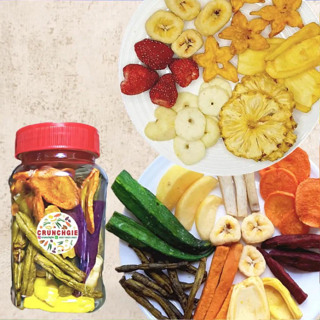 Buah Toples 300ml | Keripik Buah | Buah Kering | Kripik Buah | Keripik Strawberry Kering | Snack Buah | Cemilan Buah | Snack Sehat | Snack Bawang Merah Bawang Putih | Mix Buah Toples | Cemilan Sehat | Keripik Bawang | Keripik Sayur