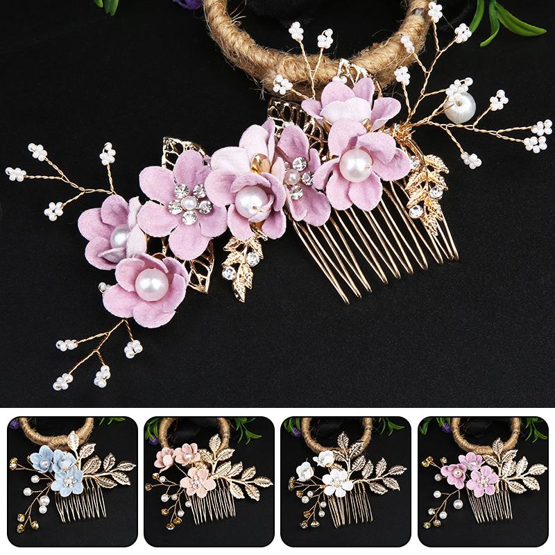 Product Introduction of Lược Chải Tóc Cô Dâu, Phụ Kiện Đội Đầu Hoa Lá, Kẹp Tóc, Trang Sức Ngọc Trai Kim Cương Giả, Phụ Kiện Tóc Đám Cưới Cho Bé Gái 27